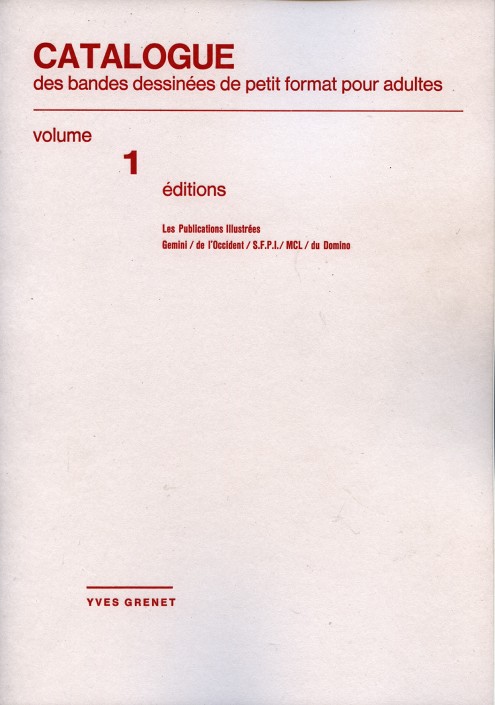 Catalogue des bandes dessinées de petit format pour adultes vol1 Catalogue des bandes dessinées de petit format pour adultes vol1