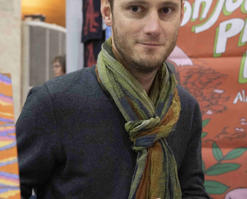Frédéric Hojlo au stand des éditions Flblb au SoBD 2023 Frédéric Hojlo au stand des éditions Flblb au SoBD 2023