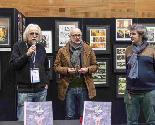 Remise du Prix de la SCAM au SoBD 2023 avec Yves Fremion - le lauréat Blutch - Pierre Cornilleau Remise du Prix de la SCAM au SoBD 2023 avec Yves Fremion - le lauréat Blutch - Pierre Cornilleau