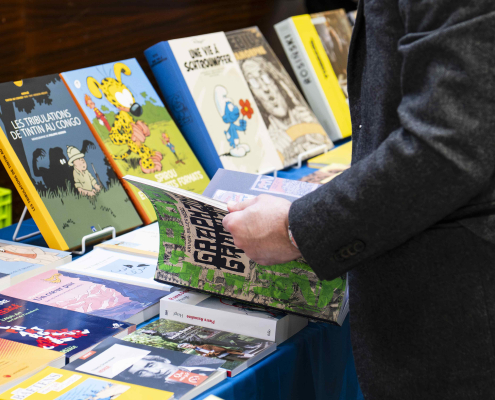 Livres sur le stand Stripologie